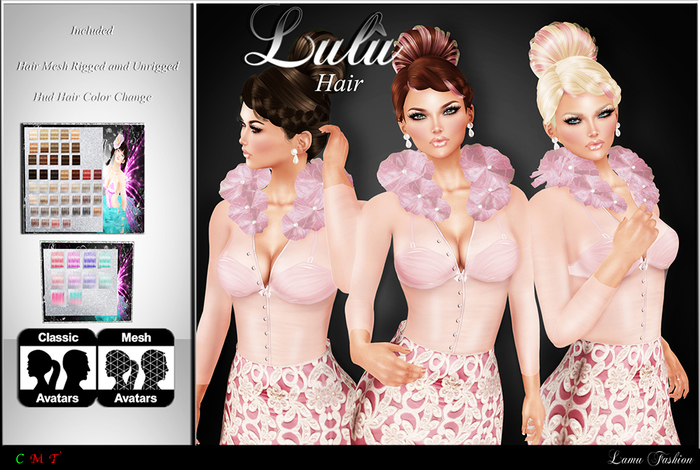 -Lamu Fashion-Hair mesh *Lulu'* Hud Colors Change DEMO