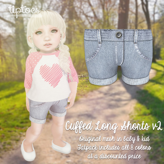 . tiptoes - Cuffed Long Shorts - V2