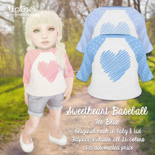 . tiptoes - Sweetheart Baseball Tee - Blue
