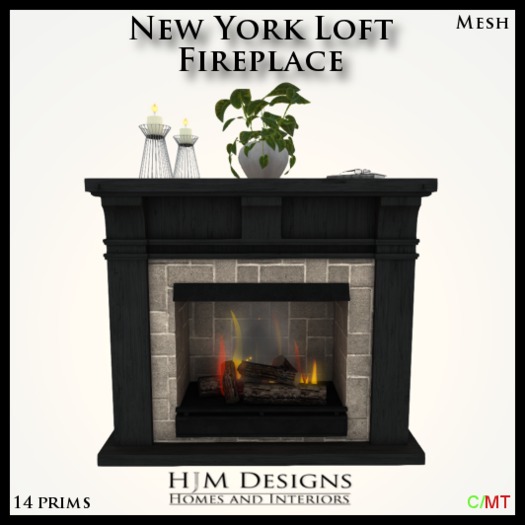 Second Life Marketplace New York Loft Fireplace