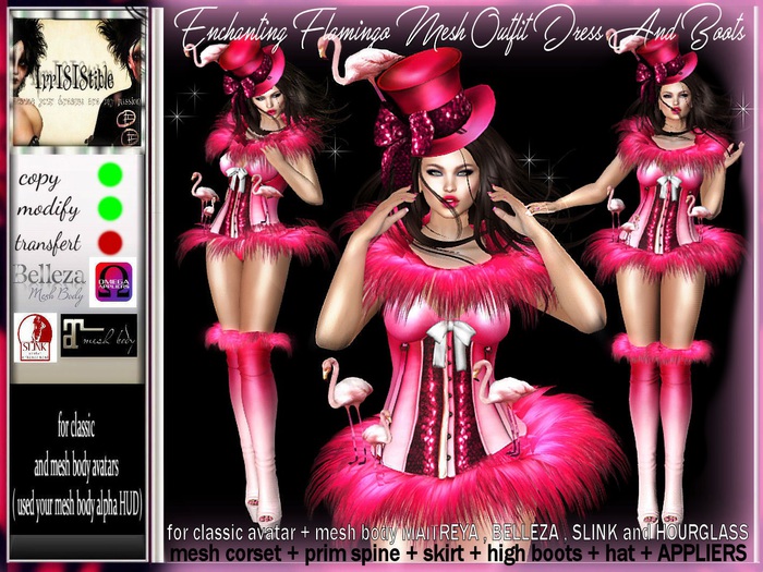 irrISIStible : ENCHANTING FLAMINGO MESH OUTFIT DRESS + BOOTS
