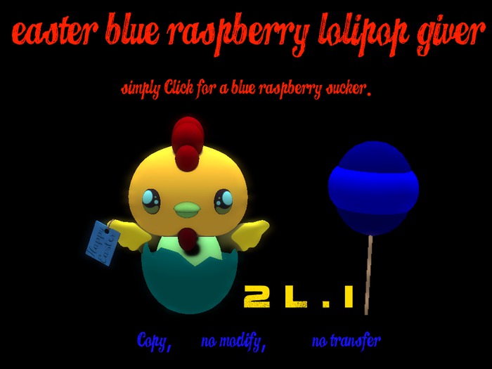 Easter BlueRaspberry Lolipop Giver 100% Mesh!