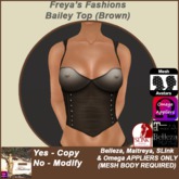 Freya's Fashions Bailey Top (Brown)