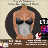 Freya's Fashions Bailey Top (White & Black)