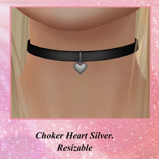 Choker Heart Silver