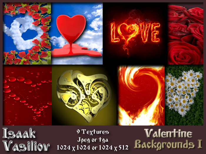 Valentine backgrounds I - 9 FULL PERMS Textures