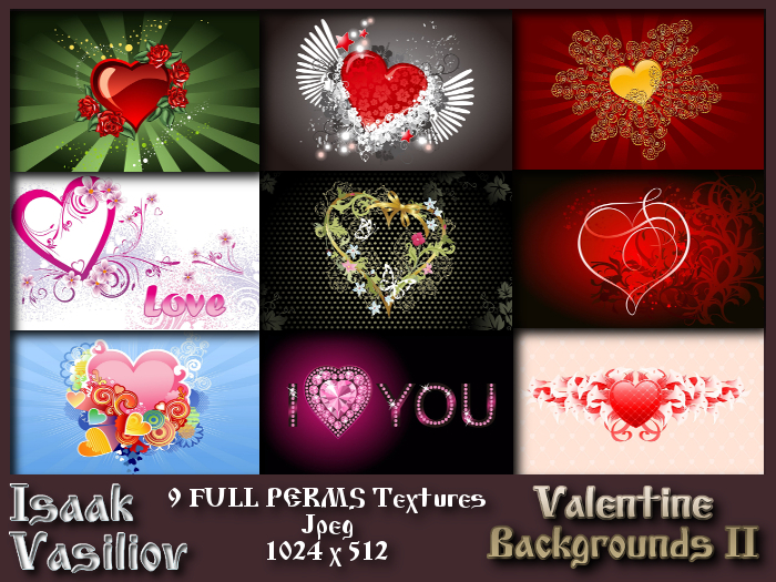 Valentine backgrounds II - 9 FULL PERMS Textures