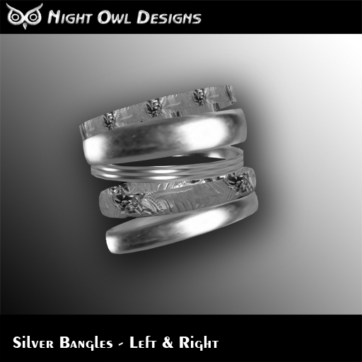 Night Owl Designs - Silver Bangles