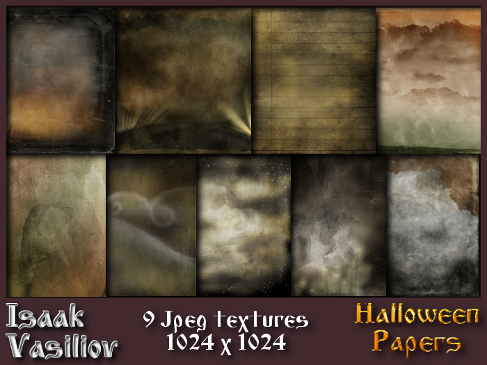 Halloween papers - 9 FULL PERMS Textures