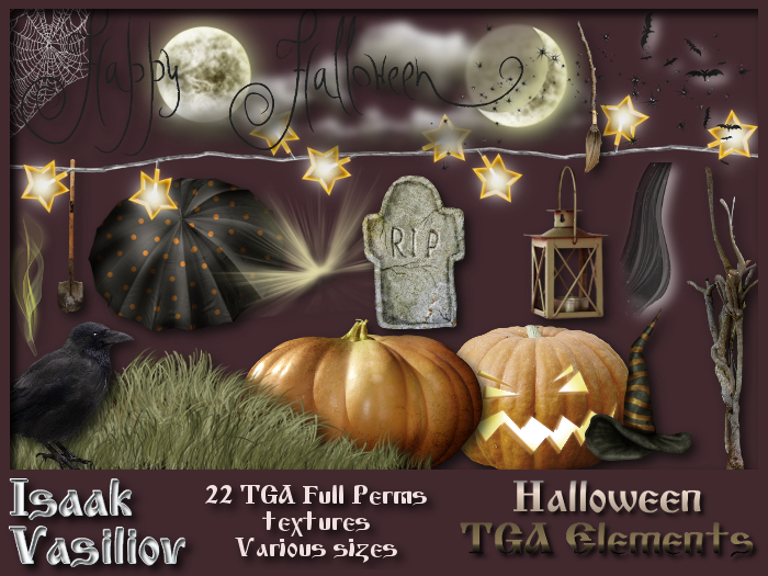Halloween elements - 22 FULL PERMS textures