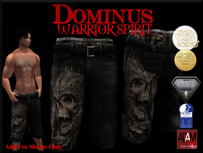 ~DOMINUS~BadBoy (Warrior Spirit) Shorts (BOXED)