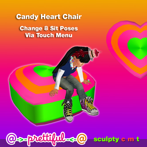 @~>~ PrettiFuL ~<~@ Candy Heart Chair [ Pink ]