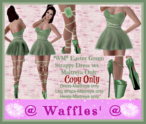 *WM* Easter Green Strappy Dress set - Maitreya Only