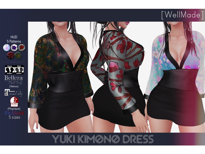 [WellMade] Yuki Kimono Dress - HUD 5 Patterns
