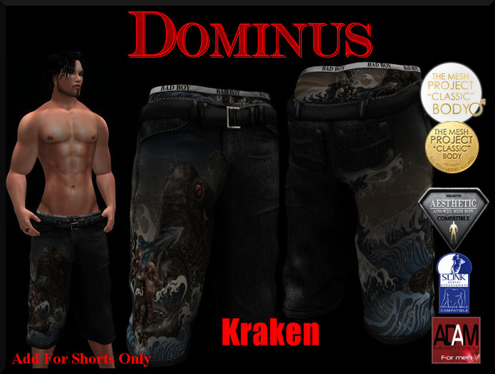 ~DOMINUS~BadBoy (Kraken) Shorts (BOXED)