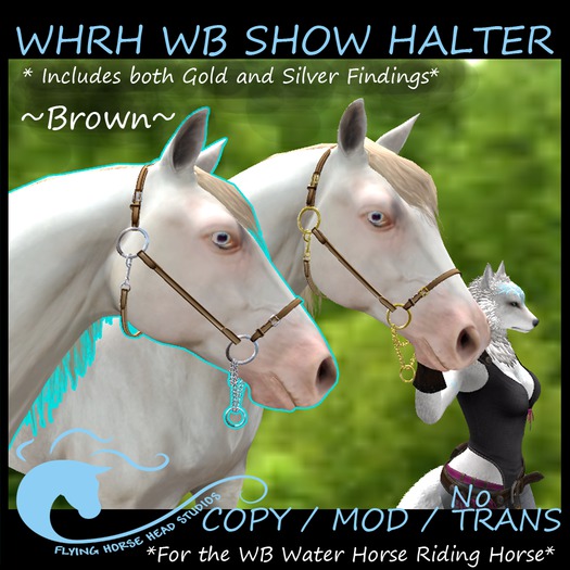 WH Riding Horse English WB Show Halter -Brown