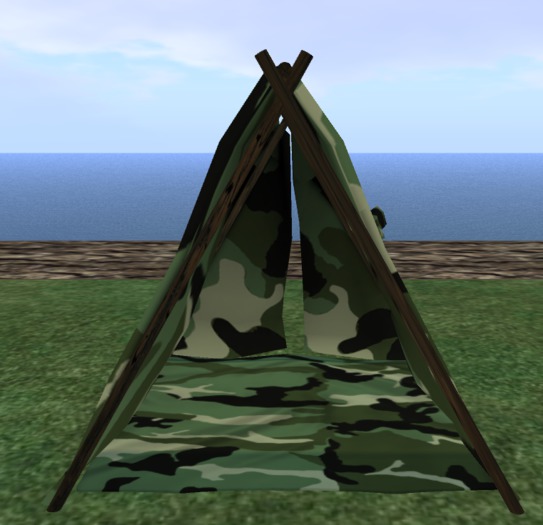 Basic Quick Tent with Sleep Animations - Camo