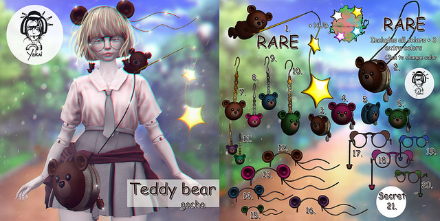 6.Yokai - Teddy bear  - Bag (green)