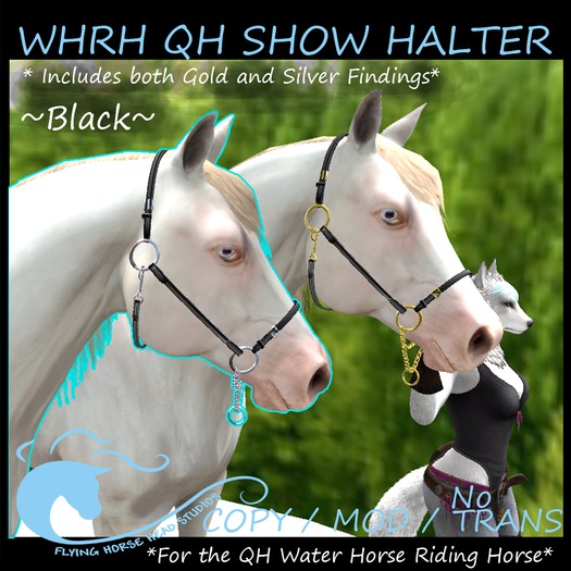 WH Riding Horse Western QH Show Halter -Black