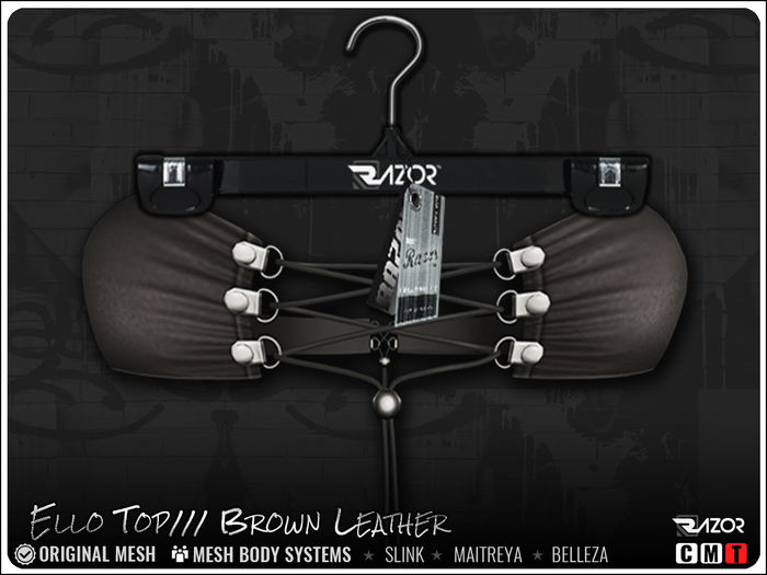 Razor/// Ello Top - Brown Leather