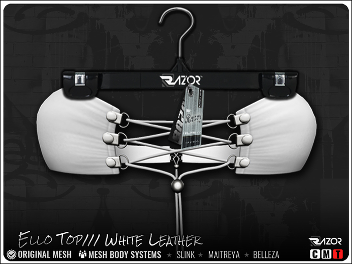 Razor/// Ello Top - White Leather