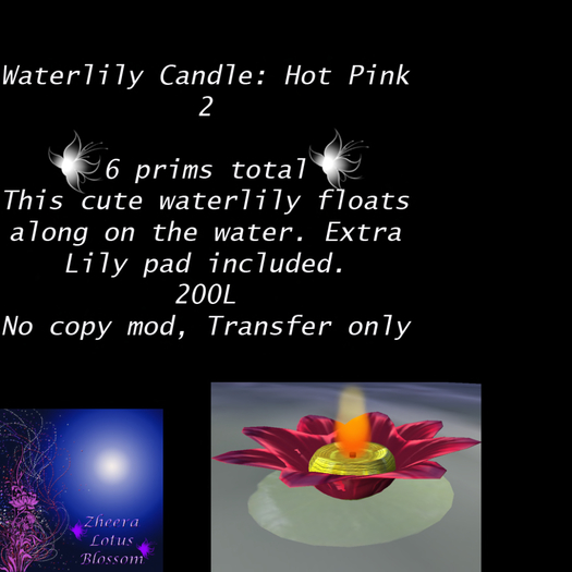 Waterlily Candle Hot Pink 2