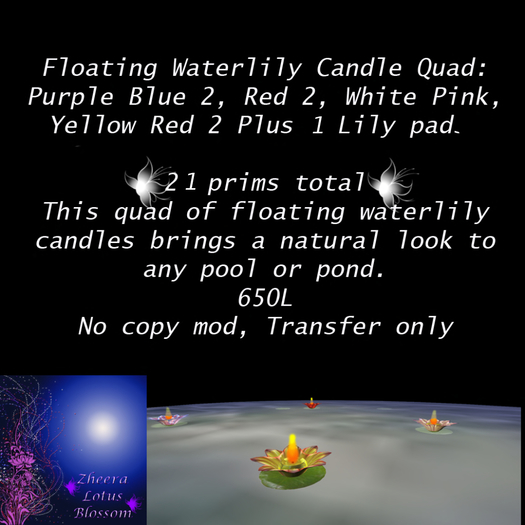 Waterlily Candle Quad Set 3