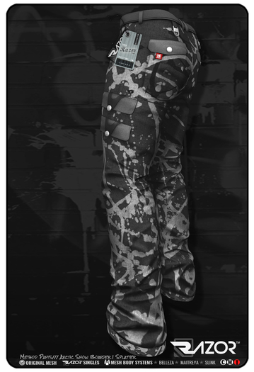 Razor/// Method - Arctic Snow Boarder Pants - Splatter