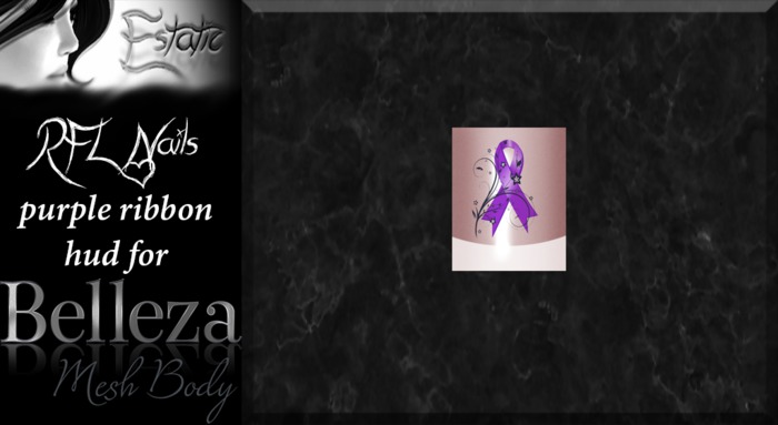 ~E~ RFL Purple Ribbon Nails - Belleza HUD