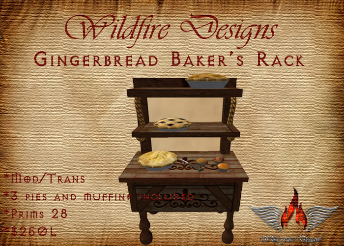 WD GINGERBREAD BAKER'S RACK 