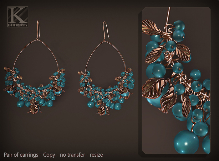 (Kunglers) Tamara earrings - Teal