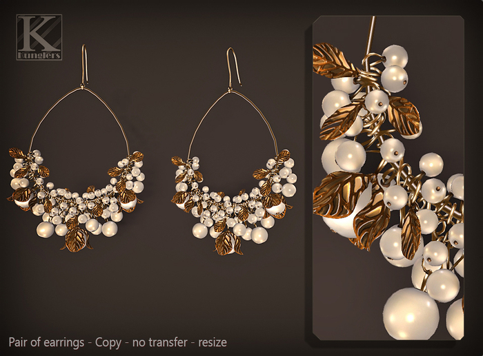 (Kunglers) Tamara earrings - Pearl