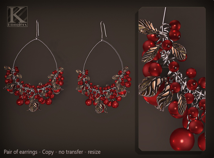 (Kunglers) Tamara earrings - Cardinal