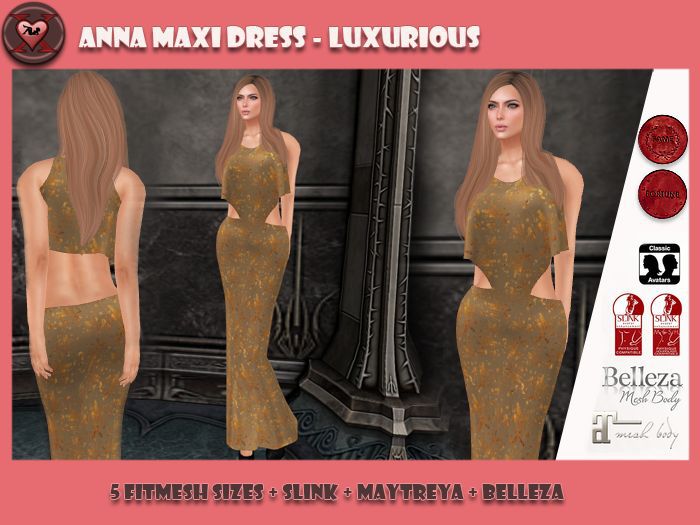 .:: X ::. Anna Maxi Dress - Luxurious (5 Fitmesh Sizes, B, M, S