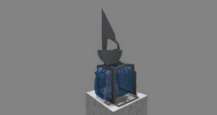 Glass Sculpture "Seal Driver" (on socket, linked)