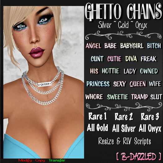 {B-DaZZled} - Ghetto Silver Chain_LADY   (RLV Version)