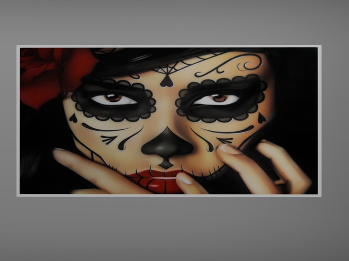 Horizontal Long Canvas Sugar SKull GIrl