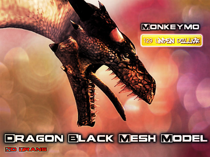 Dragon Black Mesh Model - Monkeymo