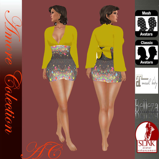 [Amore] ~Mesh _Woman Kimono Mini Dress
