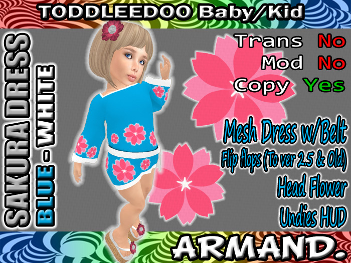 --ARMAND-- SAKURA DRESS - BLUE-WHITE