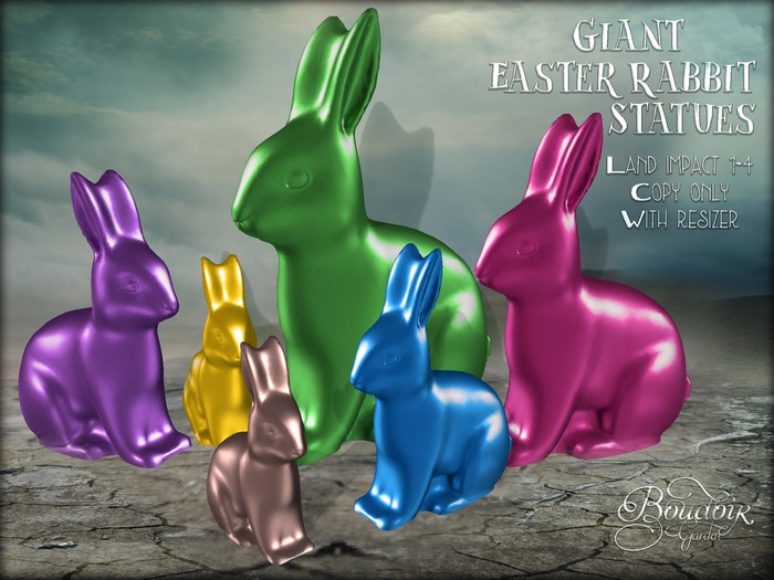 Boudoir Garden - Giant Easter Rabbit Statues