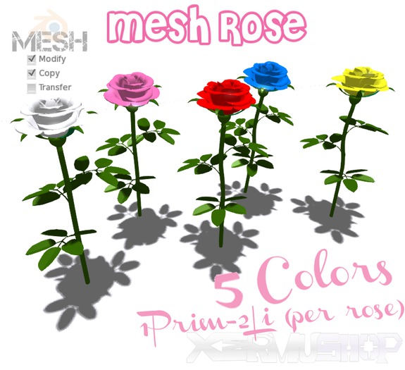 .:XS:.Mesh roses -5Colors- 