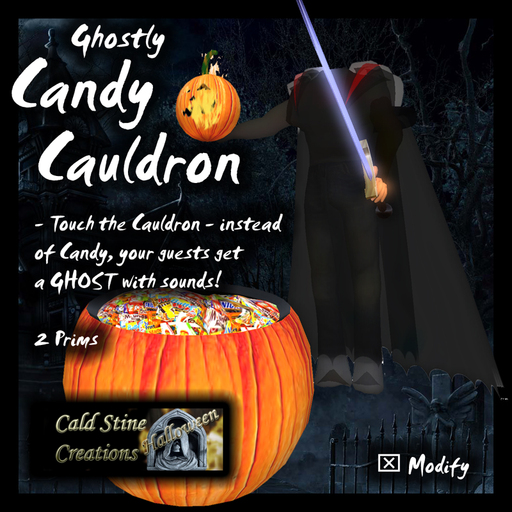 Ghostly Candy Cauldron (Pumpkin) for Halloween