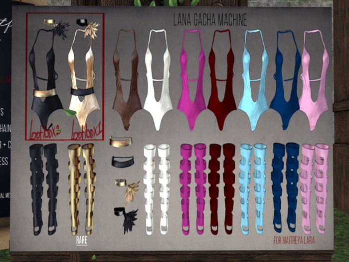 LootBox2 [TABOU- Lana set2] - RARE Full Set Leg harness - Black