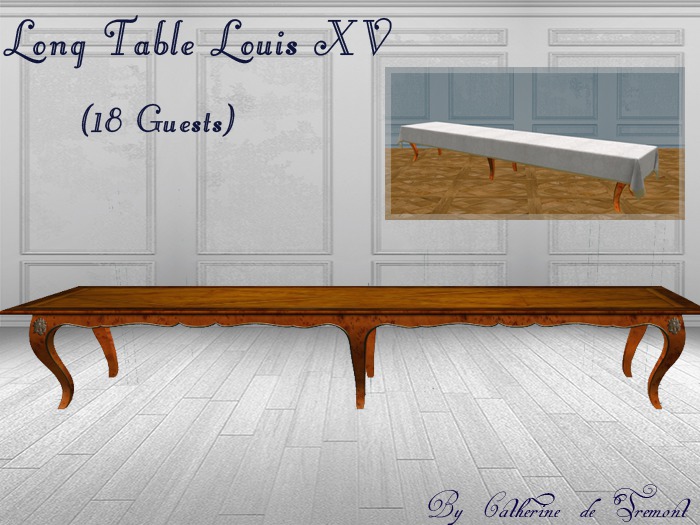 "CdT" Table Louis XV long (18 guests)