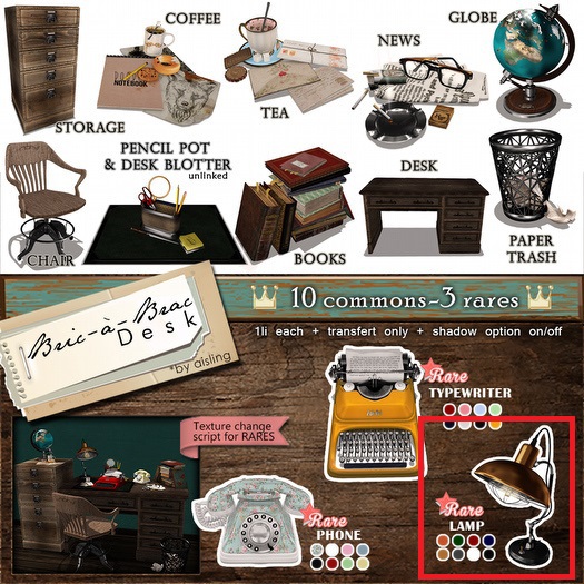 .aisling. Bric-a-Brac Desk -Lamp- RARE