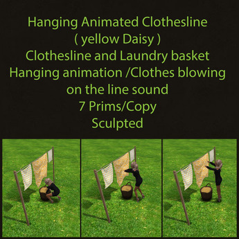 Second Life Marketplace - Hanging Animated Clothesline ( Yellow Daisy)