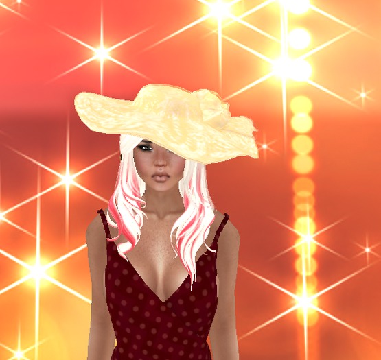 Resizeable lacy Sunhat tangerine