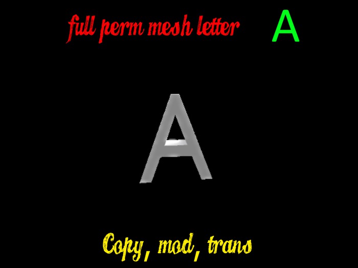 Mesh Letter A -- Full Perm