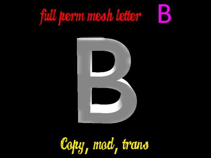 Mesh Letter B-- Full Perm